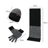 Women and Men Warm suit Knitted Neck Warmer Touch Screen Gloves Hat Scarf Gloves Set Winter Warm Beanie Cap Thick woolen hat