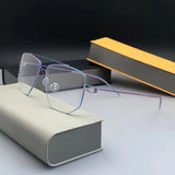 Denmark Brand Titanium Glasses Frame Men Women Double-Beam Square Eyewear Screwless Handmade Eyeglasses Frames Edwin Oclus De