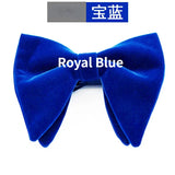 Men's Business Bow Tie Velvet  Royal Blue Burgundy Double Deck Big Bowtie Fashion New Mens Wedding Horns Bowties Gifts for Men