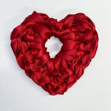 HANGZHI Red Handmade Crafted Satin Heart Hair Bands Simple Personalized Hair Accessories for Women Unique Exaggerated Headbands