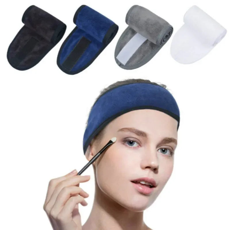 3pcs Women Soft Toweling Headbands Adjustable Sports Hairband Yoga Spa Bath Shower Wash Face Make Up Skincare Wide Head Band