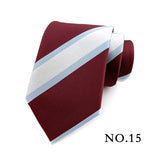 New 8cm Mens Tie Striped Patterned Man Necktie Neck Tie Jacquard Woven Ascot Cravat Neckwear For Gentleman Wedding  Party