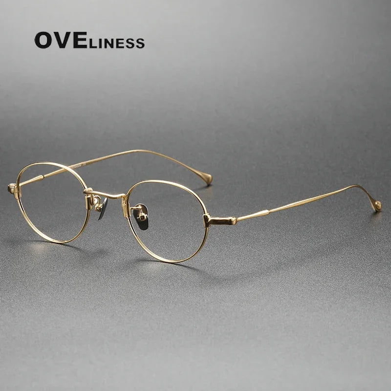 Pure Titanium Glasses Frame Men Women Vintage Round Brand Design Eyeglasses Frames New Titan Eyewear High Quality Spectacles