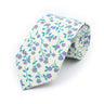 New Chic Floral Tie For Men Women 100% Cotton Beautiful Elegant Flower Necktie White Blue Narrow Skinny Wedding Casual Cravat