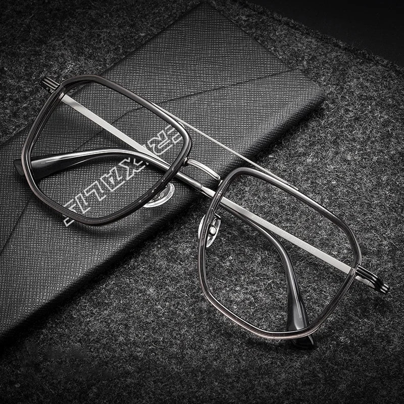 Vintage Titanium Eyeglasses Frame Men Square Myopia Prescription Glasses Women Retro Optical Luxury Brand Glasses Frame Eyewear