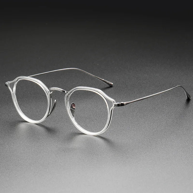 2025 New INS Men's Ultra Light Pure Titanium Glasses Frame Fashion Trend Women's Anti Blue Light Glasses Polygonal Prescription