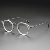 2025 New INS Men's Ultra Light Pure Titanium Glasses Frame Fashion Trend Women's Anti Blue Light Glasses Polygonal Prescription