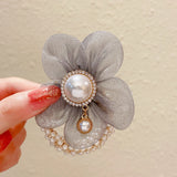 Flower Rhinestone Pearl Hair Elastics Ties Korean Version Headband Ponytail Hair Holder Hair Accessories for Girl and Women