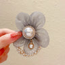 Flower Rhinestone Pearl Hair Elastics Ties Korean Version Headband Ponytail Hair Holder Hair Accessories for Girl and Women