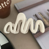 2023 New Trendy Curve Matt Hair Claw Clip Large Shark Crab Hair Clips Women Hair Accessories INS Female Back of Head Hairpin