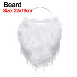 Funny Santa Beard Costume White Beard Christmas Santa Claus Beard Costume Accessories for Boys and Adults Disguise Santa