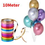 10Meter/Rolls 5mm Balloon Ribbon Party Birthday Wedding Accessorie Laser Balloon Chain Satin Ribbons Crafts DIY Party Supplies