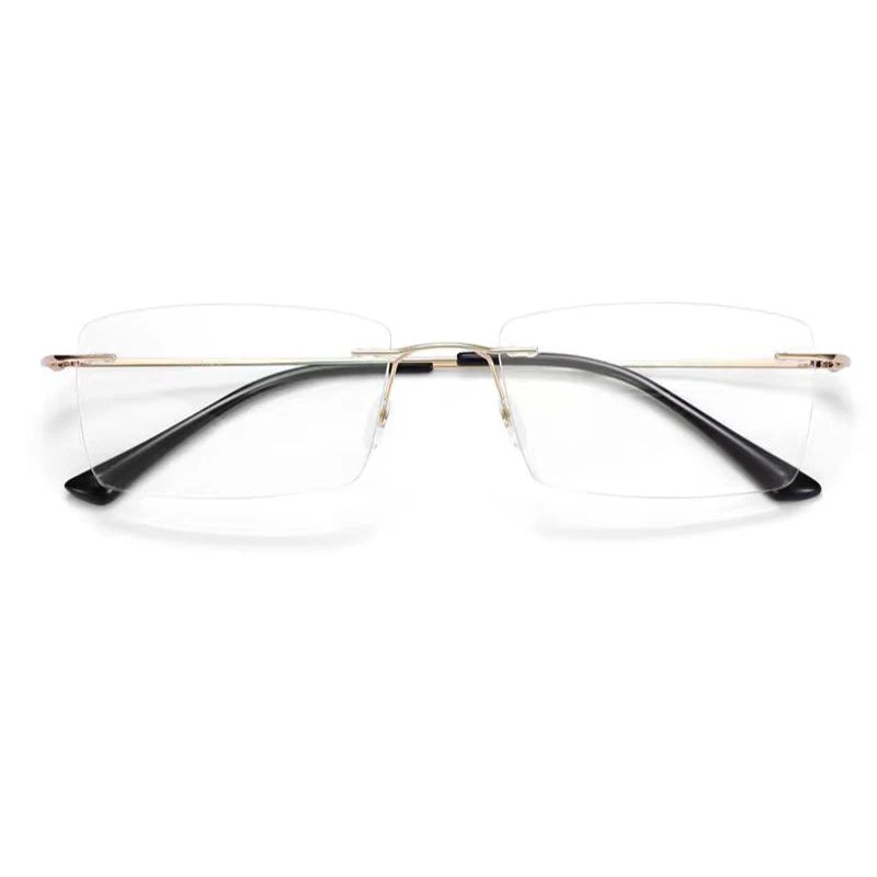 Titanium Reading Glasses Men High Quality Magnifying Presbyopic Eyeglasses Titanium Frames Anti Blue Light Rimless Glasses Men