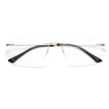 Titanium Reading Glasses Men High Quality Magnifying Presbyopic Eyeglasses Titanium Frames Anti Blue Light Rimless Glasses Men