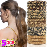 High Elasticity Universal Leopard Print Elastic Hair Scrunchie Ties for Women Girls Ponytail Holder Hair Rings Rope Accessories