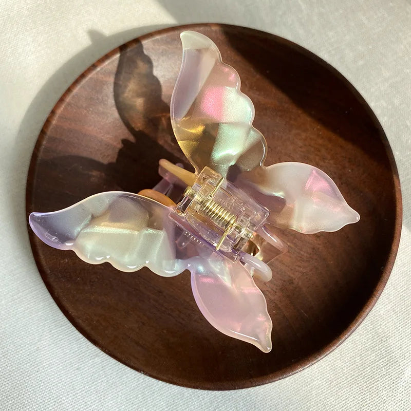 1pc Super Fairy New Style Colorful Butterfly Hair Clip Mermaid Ji Grab Clip Hair Accessories Disc Hair Grab Acetate Clip