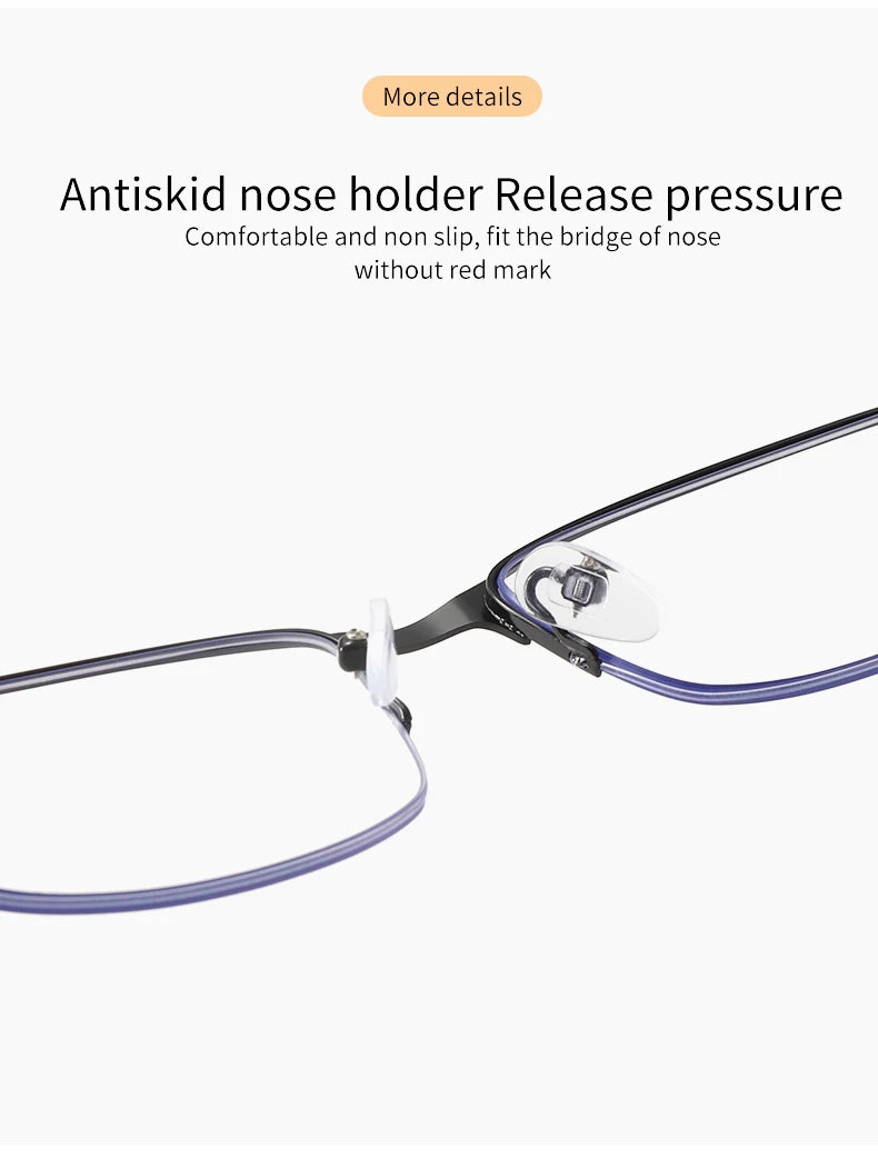 Blue Light Blocking Glasses Reading Glasses For Men's Women Metal Ultra Light Frame Computer Goggles Anti Radiation Antiglare