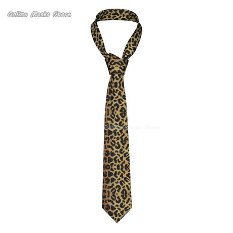 Leopard Men Neckties Silk Polyester 8 cm Narrow Tiger King Neck Tie for Men Suits Accessories Wedding Party Cosplay