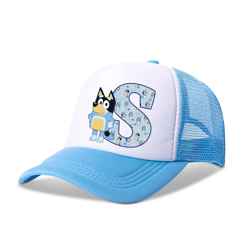 Blueyi Bingo Kids Baseball Cap Cartoon A-Z Letter Print Sun Hat Boys Summer Casual Caps Kawaii Adjustable Peaked Hats Child Gift