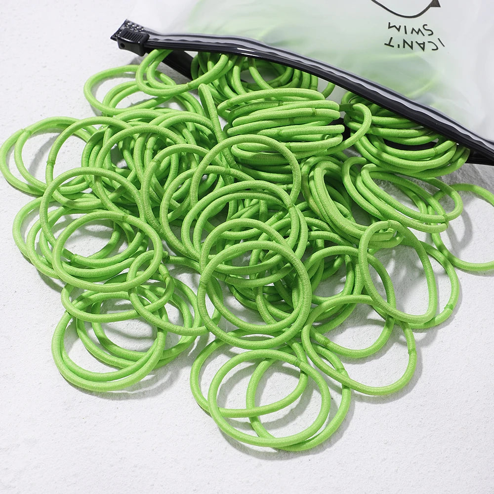 50PCS Macaron Rubber Band Hairband Headband High Elastic Durable Hair Ring Tied High Ponytail Women's Kids Hair Headwear