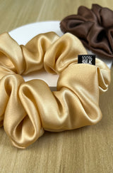 100% Mulberry Silk Hair Scrunchies Elastic Rubber Band Hair Ties Big Large Gum Ropes Ponytail Holders for Women Girls 19 Momme