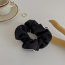 Chouchous pour cheveux coréens noirs avec nœud en soie pour femmes, élégants, élastiques, queue de cheval, accessoires pour cheveux