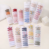 10Pcs/Lot Hair Clip Newborn Print Cotton Alloy Hair Bow Snap Set Fabric Plaid Hairpins Girls Kids Headwear Baby Hair Accessories