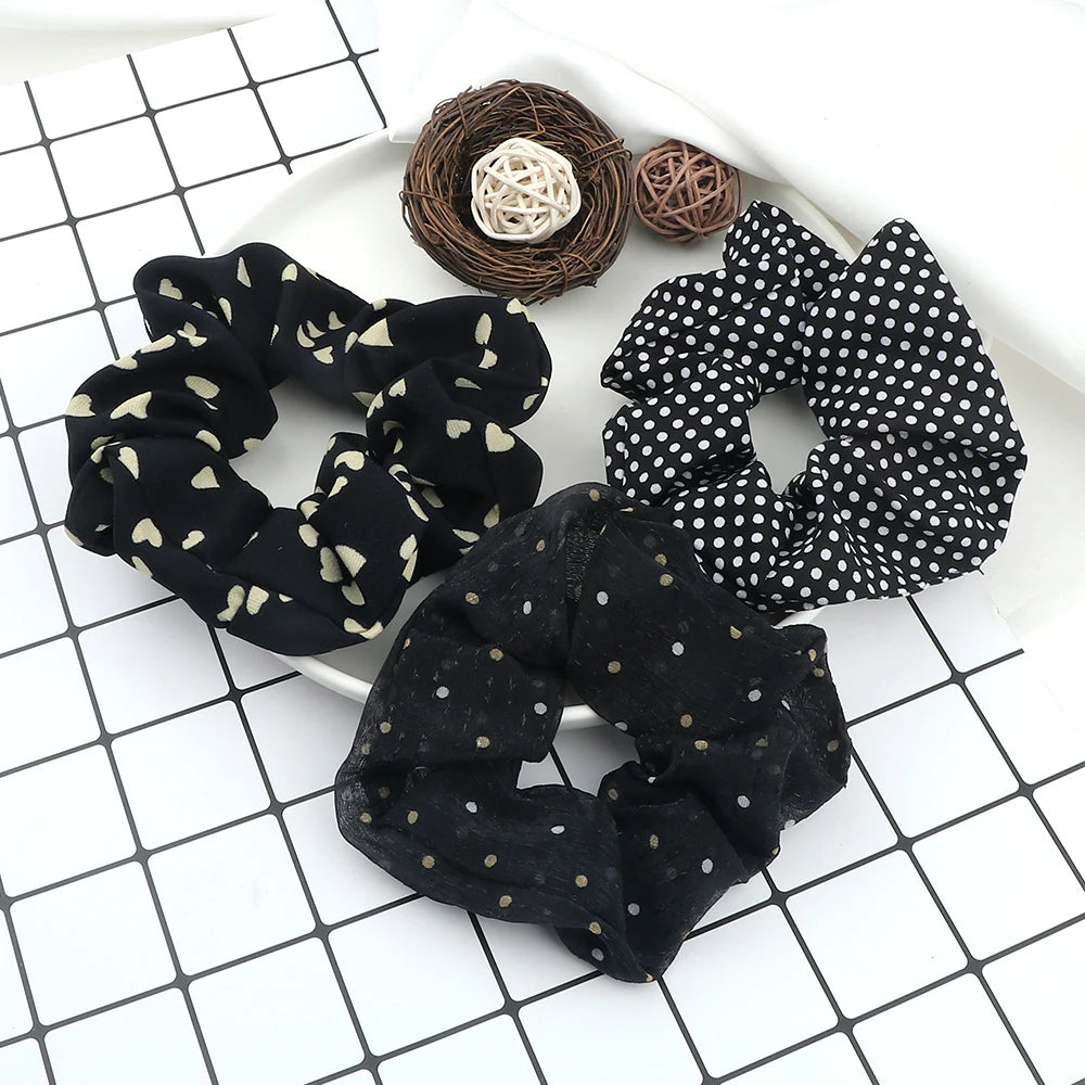 3/5PCS Black White Elastic Hair Bands for Girls Simple Basic Headband Women Rubber Band Hair Accessories Holder Scrunchies Gifts