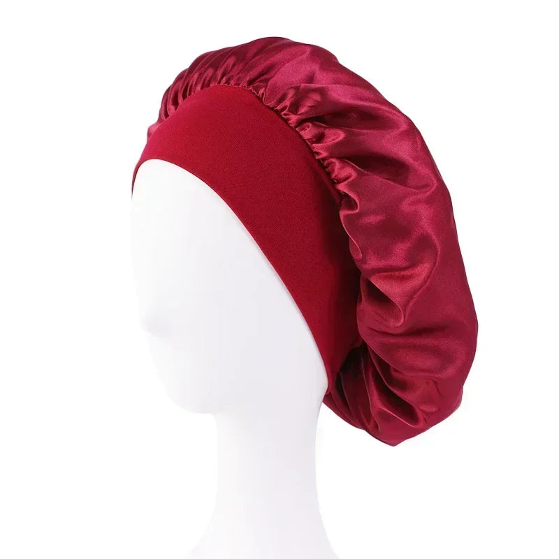 Bonnet Satin Sleeping Hat Hair Night Sleep Cap Head Cover Shower Caps for Bath and Sauna Bathing Shower Cap Bathroom Products