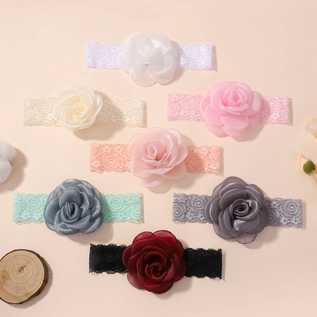 1Pc Baby Nylon Headscarf Astique Suitable Newborn Girl Flower Handmade Headband Elastic Hairband Turban Toddler Hair Accessories
