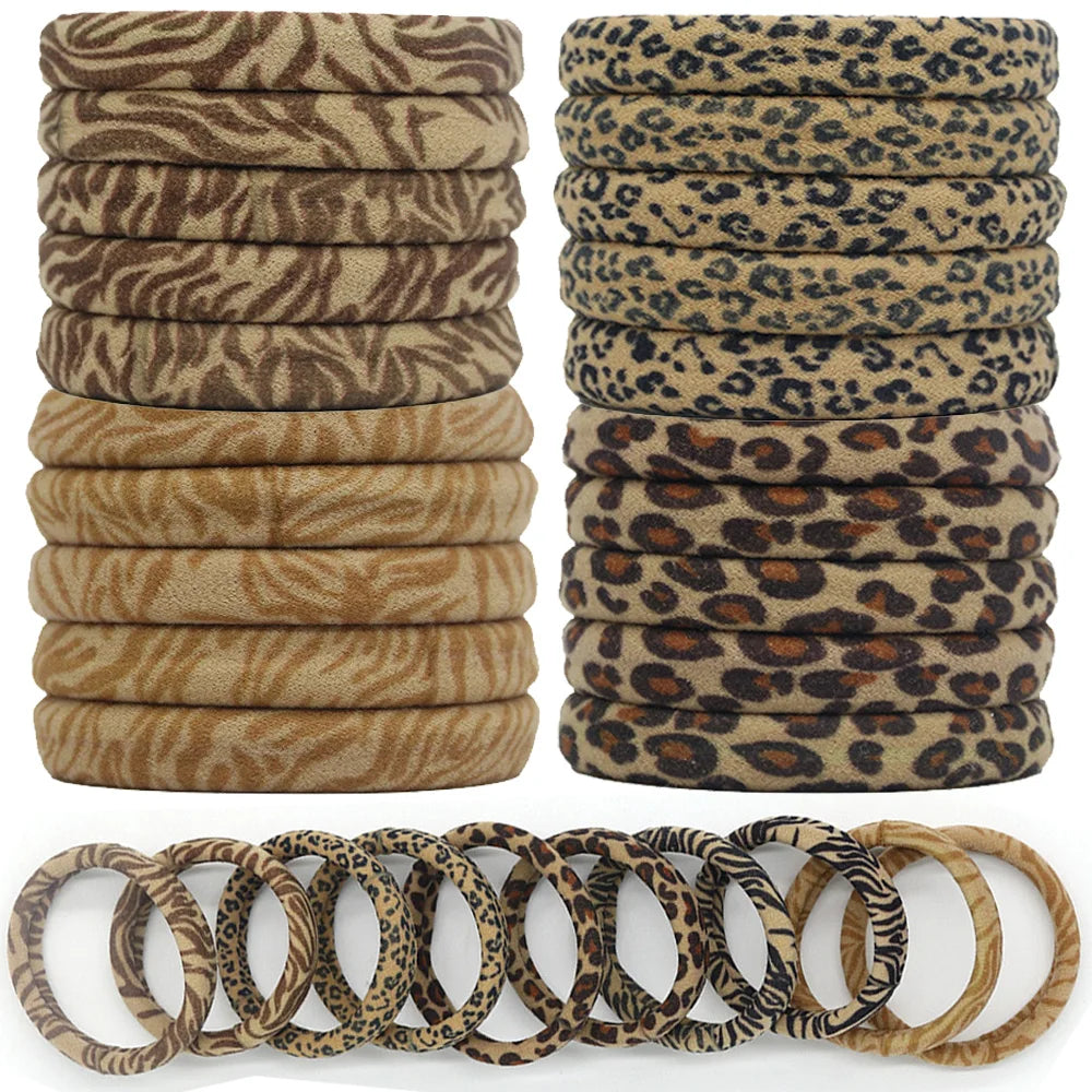 5PC High Elasticity Hair Ties Leopard Print Elastic Hair Scrunchie Ties for Women Wild Fashion Head Rope Hair Styling Accessorie