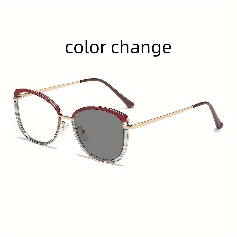 1 pair of new color-changing anti-blue light glasses, fashionable and personalized women's glasses, effectively block blue light