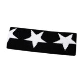 Star Embroidery Sports Headband for Running, Cycling, Yoga | Black Headbands for Women No Slip Soft Hair Accessories