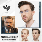 Titanium Reading Glasses Men High Quality Magnifying Presbyopic Eyeglasses Titanium Frames Anti Blue Light Rimless Glasses Men