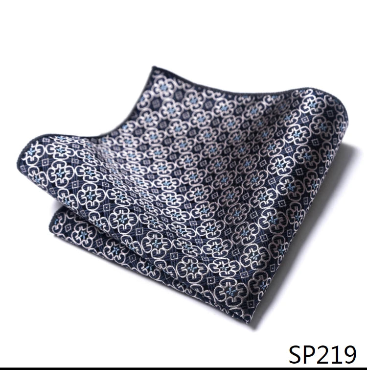 Vangise Brand Newest style  Silk Hanky Man Floral Gray Fit Business lover's day Pocket Square Handkerchiefs