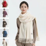 200*70cm Winter Fashion Female Cashmere Thick Wool Scarf Lady Warm Shawl Pure Colour UNISEX Pashmina Solid Wrap Women