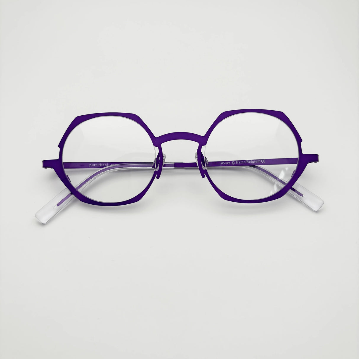 Wcwe Belight Optical Belgium Geometry Irregular Shape Titanium Eyewear Spectacle Frame Men Women Eyeglasses