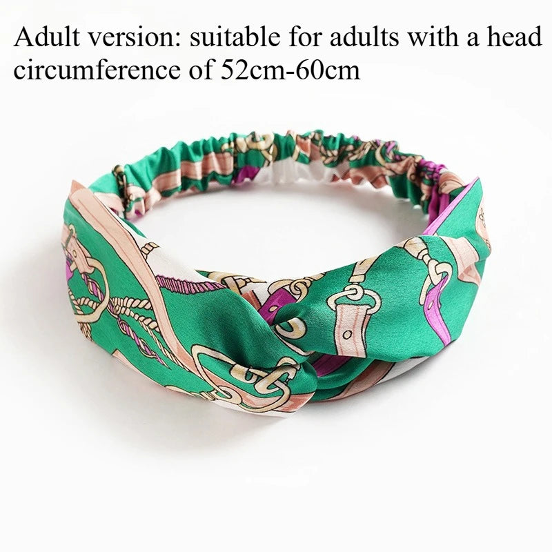 European and American silk elastic elastic cross headband, stylish, simple and versatile headband for parents and children
