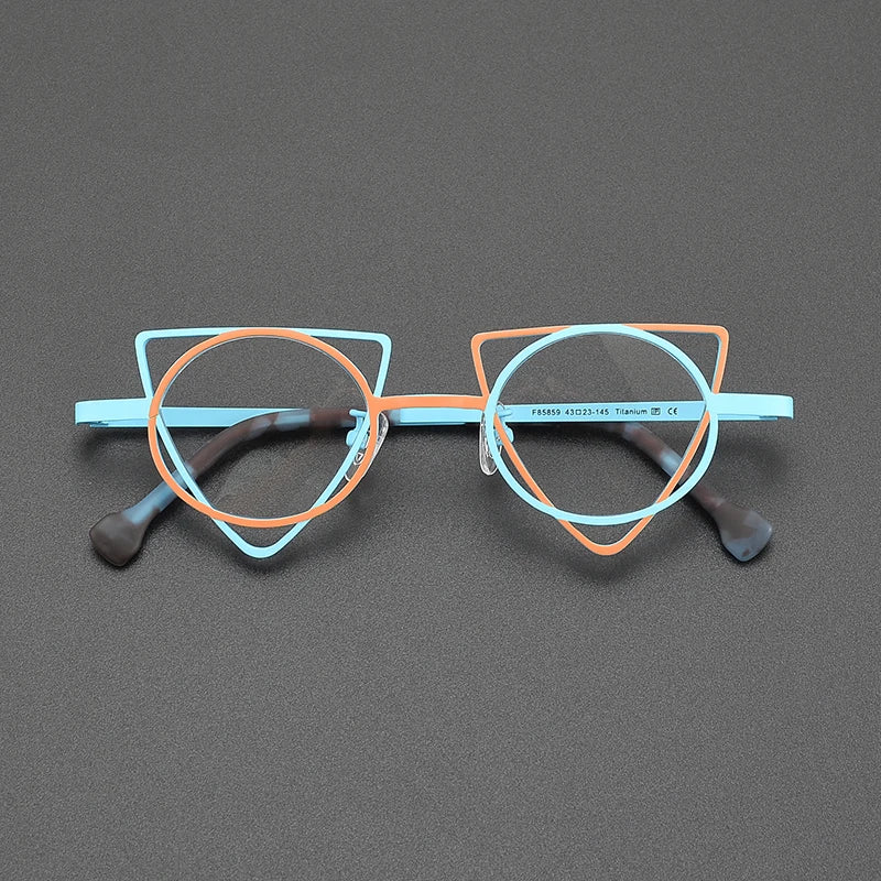 Ultra Light Pure Titanium Inverted Triangle Glasses Frame Female New Multi-color Personality Myopia Reading Prescription Eyewear
