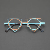 Ultra Light Pure Titanium Inverted Triangle Glasses Frame Female New Multi-color Personality Myopia Reading Prescription Eyewear