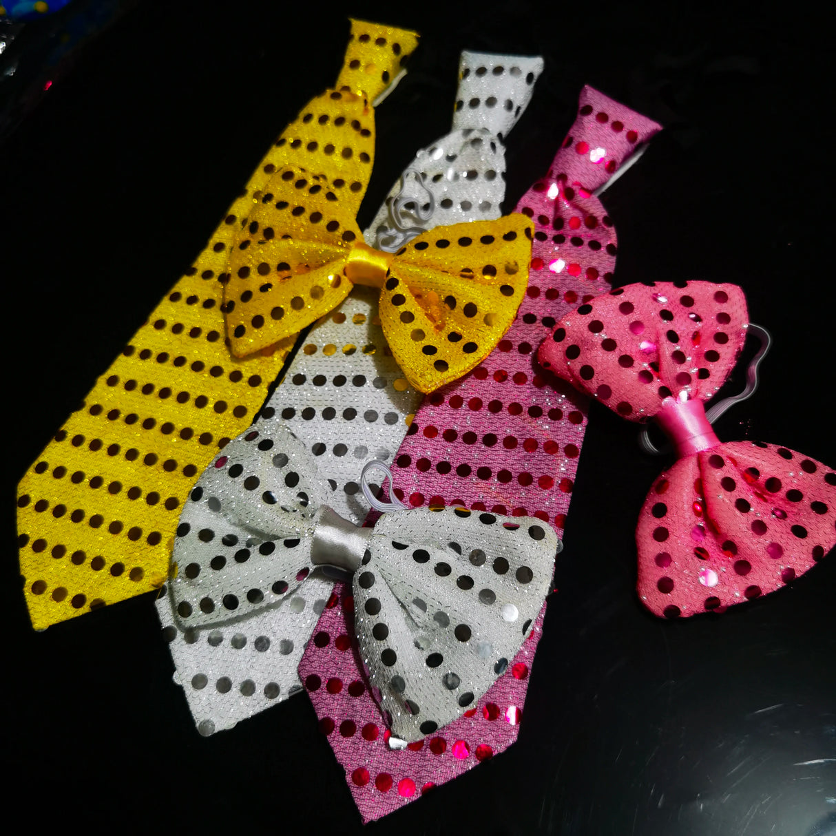 10Pcs Luminous Tie LED Flash Necktie Light up Bow Necktie Lights Sequins Bowtie Rave Rave Party Gift 3 Flashing Light Settings