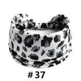 Leopard Print Headbands for Women Wide Boho Turban Head Wraps Cotton Knotted Elastic Hairbands Non Slip Workout Hair Accessories