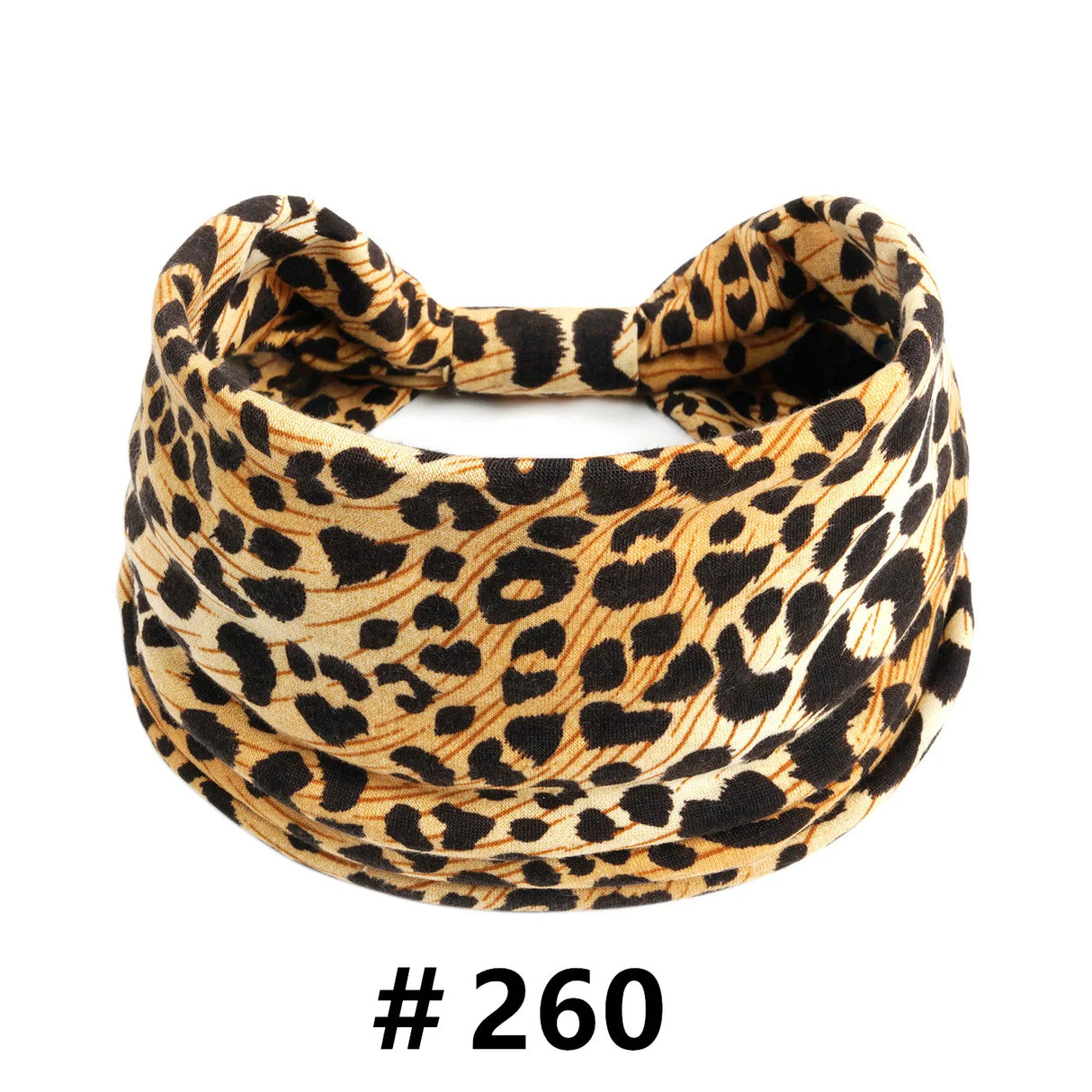 Leopard Print Headbands for Women Wide Boho Turban Head Wraps Cotton Knotted Elastic Hairbands Non Slip Workout Hair Accessories