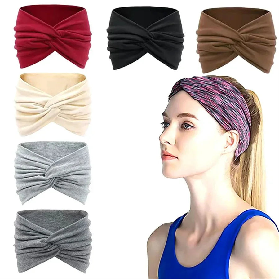 1pc/4pcs Wide Headbands for Women, Boho Bandeau Head Bands, Workout Head Wraps, Stretch No Slip Hair Wraps