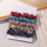 5Pcs/Set Simple Solid Color Elastics Hair Ties for Women Thick Hair Soft No Hurt Hair Ponytail Holder Hair Rope Hair Accessories