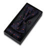 Bowtie Set For Men Gift Box Business Fashion Red Bow Tie Pocket Square Cufflinks Set Bowtie 3pcs For Wedding Hanky Cravatas Neck