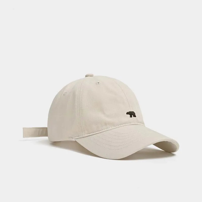 Outdoor Fashionable Unisex Retro Polar Bear Embroidered Baseball Cap New Style Versatile Big Head Circumference Duckbill cap