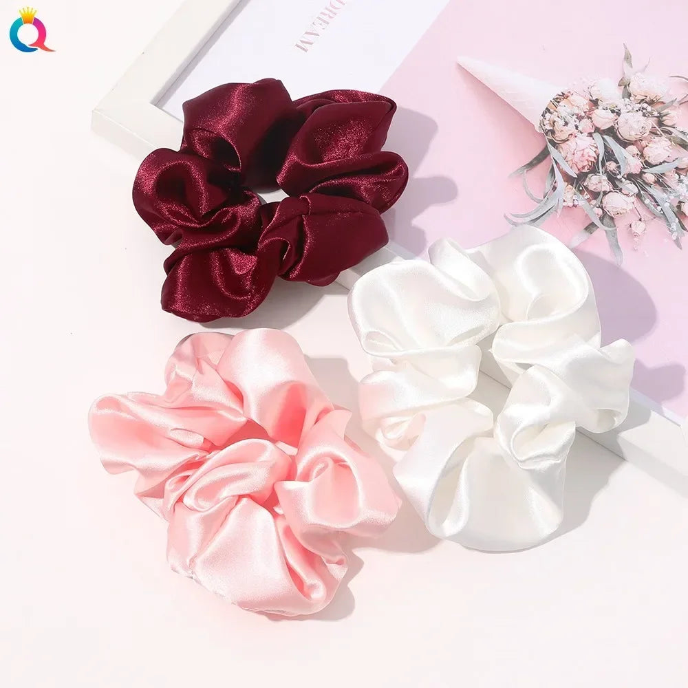 Silk Hair Scrunchies Elastic Hair Bands Not Hurt Hair Women Elegant Headwear Hair Ties Ponytail Holder Hair Rope Rubber Bands