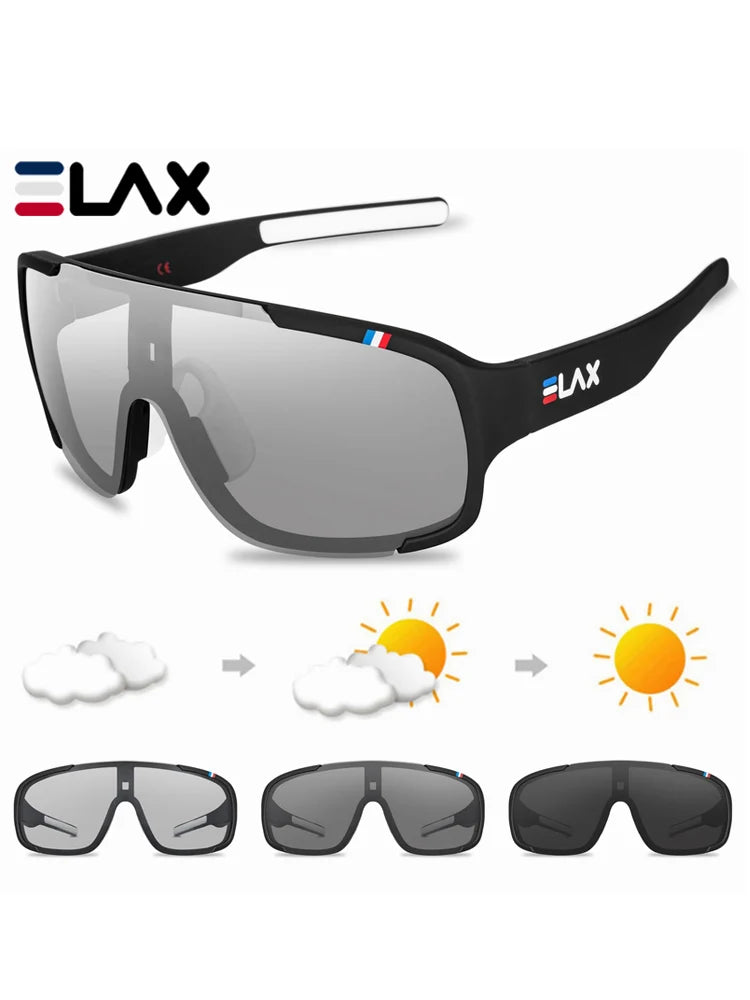 ELAX Polarized and Photochromic Cycling Glasses Outdoor Fishing Eyewear Sports Sunglasses Men Women Mtb Bike Bicycle Goggles