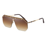 49245 One Lens Sunglasses Rimless Oversized Men Women Fashion Shades UV400 Vintage Glasses